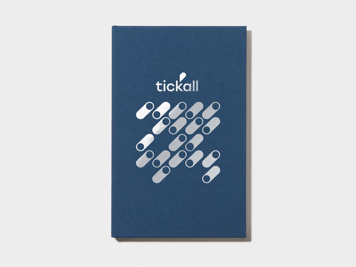 Midnight Blue  Cloth Planner with Silver Foil 