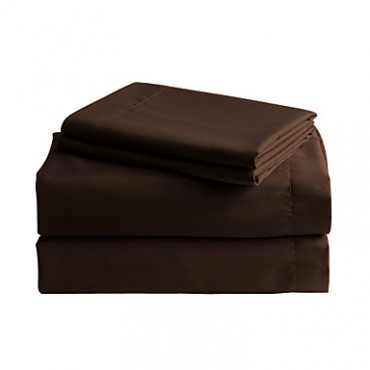 Brown Solid Microfiber Sheet Sets