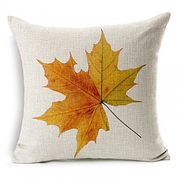 Set of 6 Autumn Leaves Cotton/Linen Decorative Pillow Covers