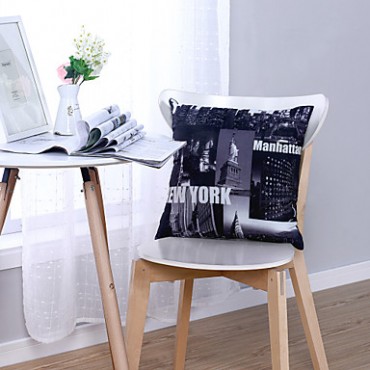 Polyester Pillow With Insert,Cities Modern/Contemporary 16x16 inch