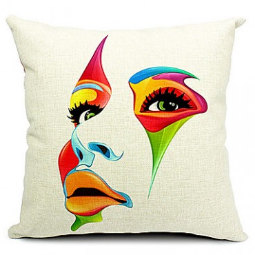 Cotton/Linen Pillow Cover , Novelty Modern/Contemporary