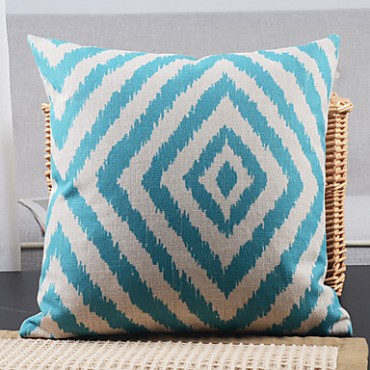 Cotton/Linen Pillow Cover , Geometric Country