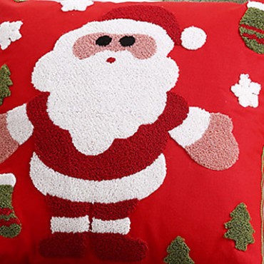 Embroidered Santa Claus Christmas Pillow With Insert