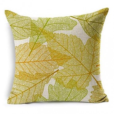 Set of 6 Autumn Leaves Cotton/Linen Decorative Pillow Covers