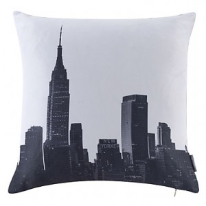 Polyester Pillow With Insert,Cities Modern/Contemporary 18x18 inch