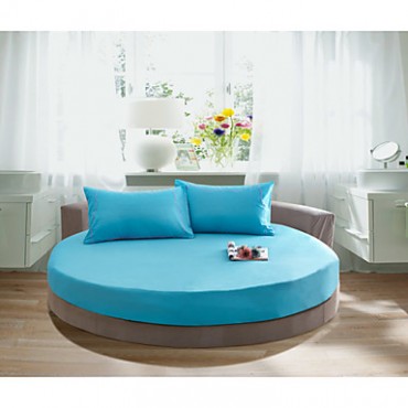 Round Bedsheet Diameter 2m or 2.2meter +2Pcs Pillowcases 100 Cotton Mattress Cover/Case