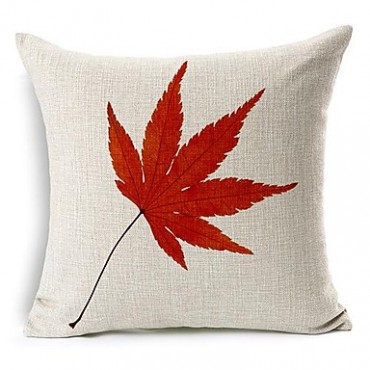 Set of 6 Autumn Leaves Cotton/Linen Decorative Pillow Covers