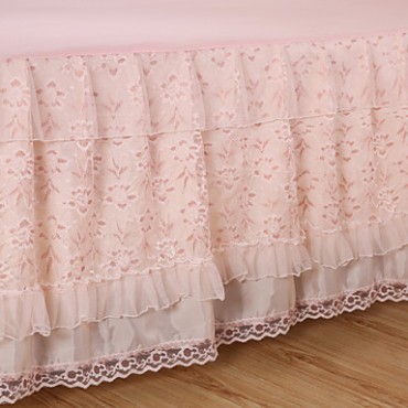 Princess Lace Bedspread Bed Skirt Mattress Dust Protection Cover Bedding Set