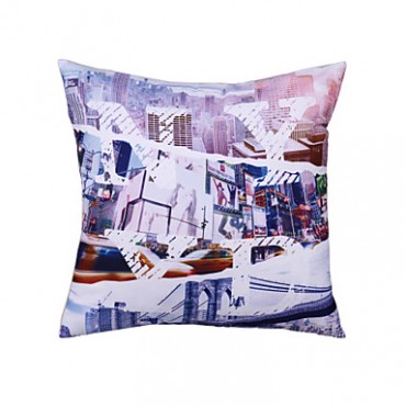 Polyester Pillow With Insert,Cities Modern/Contemporary 18x18 inch