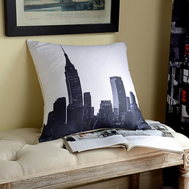 Polyester Pillow With Insert,Cities Modern/Contemporary 18x18 inch